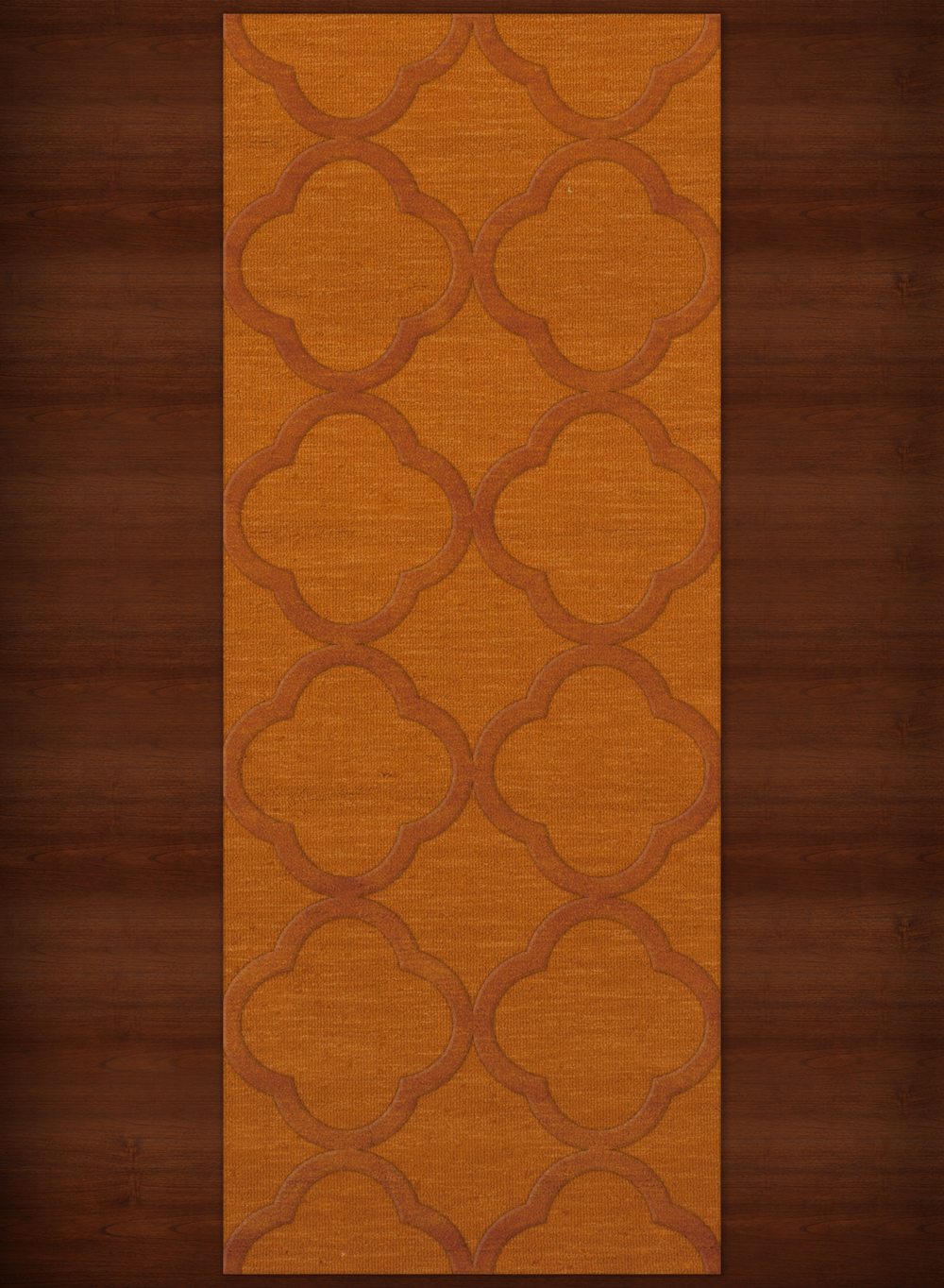 Orange Quaterfoil Trellis Print Transitional Area Rug Geometric DV8 - Picture 14 of 35