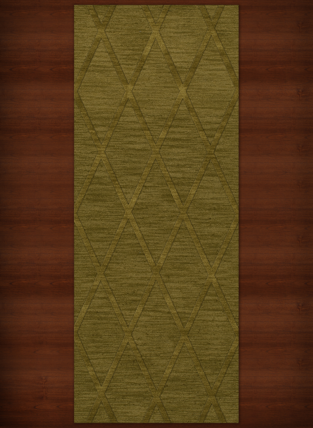 Green Transitional Hand Hooked Diamonds Criss-Cross Area Rug Geometric DV11 - Picture 16 of 35