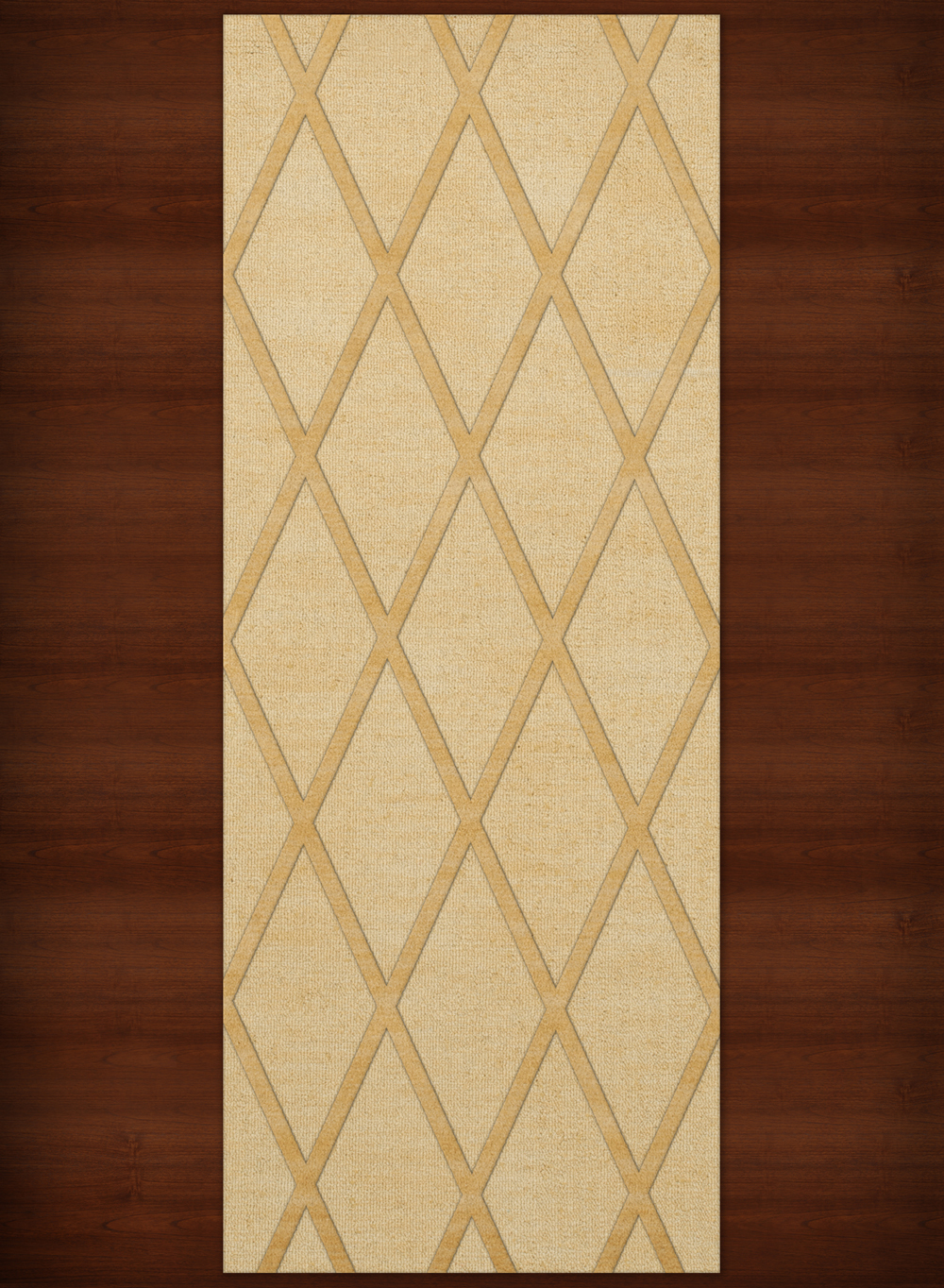 Yellow Transitional Hand Hooked Diamonds Criss-Cross Area Rug Geometric DV11 - Picture 17 of 35