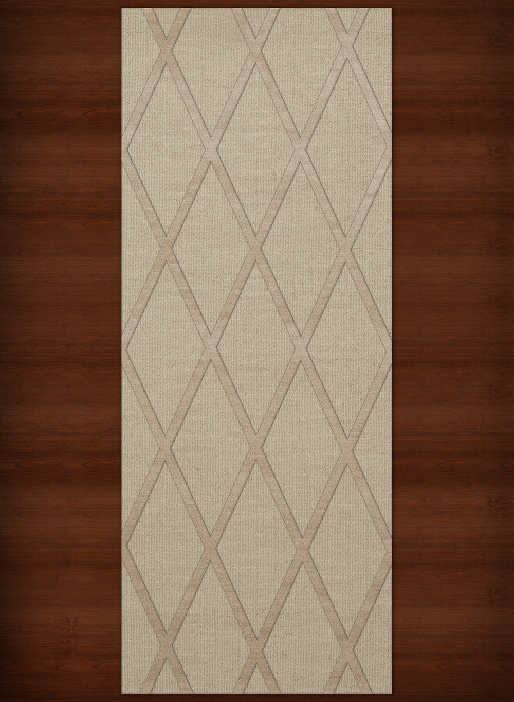 Ivory Transitional Hand Hooked Diamonds Criss-Cross Area Rug Geometric DV11 - Picture 16 of 35