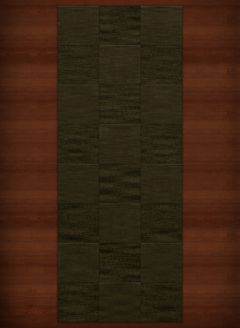 Green Transitional Hand Hooked Checkered Squares Grid Area Rug Checked DV15 - Picture 16 of 35