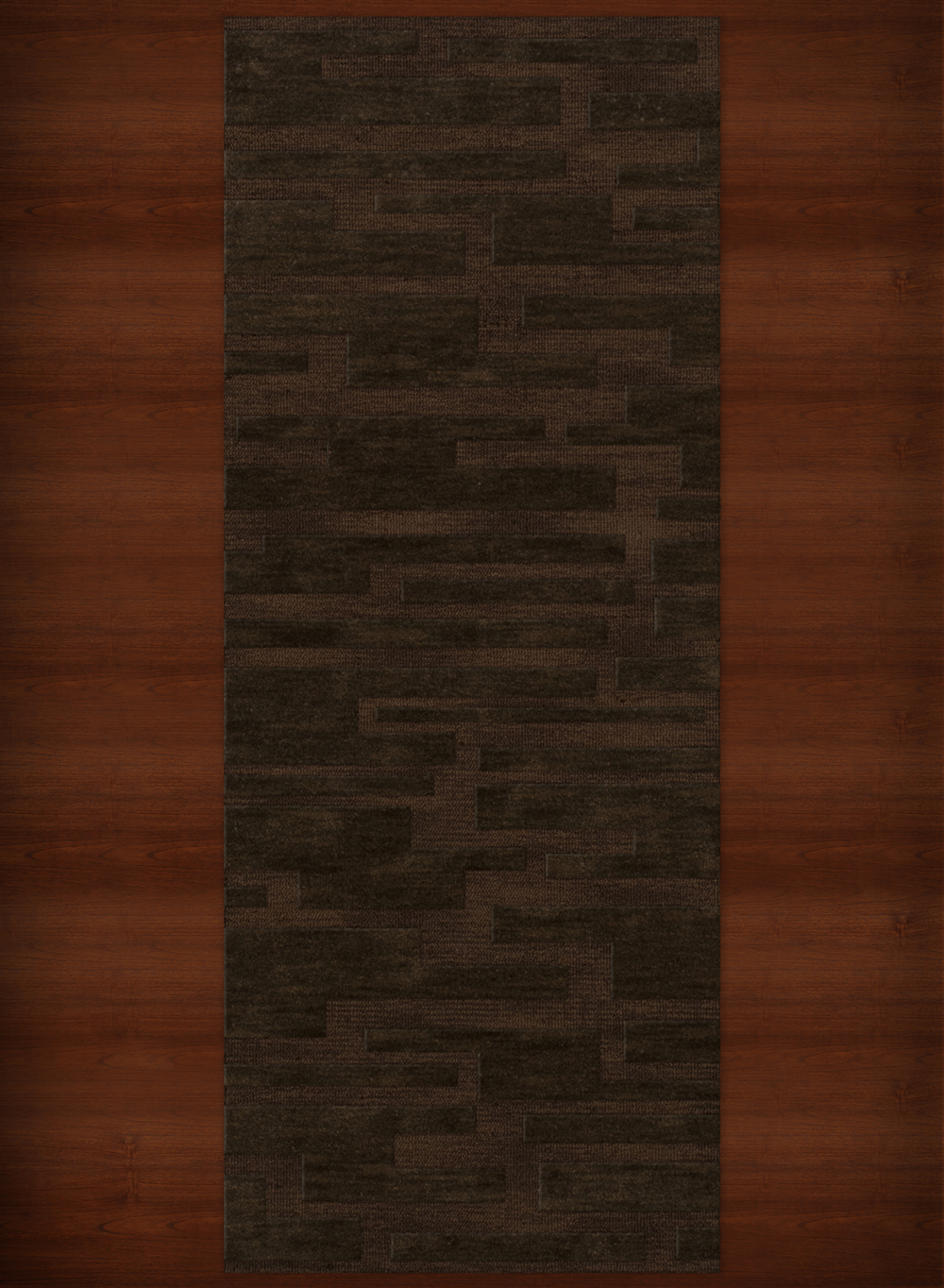 Brown Transitional Hand Hooked Squares Rectangles Boxes Area Rug Patchwork DV6 - Picture 17 of 35