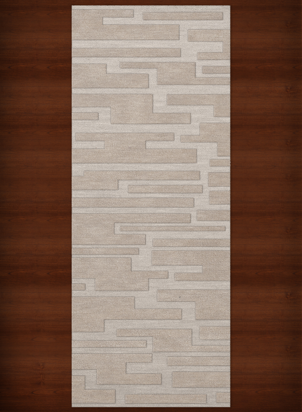 Ivory Transitional Hand Hooked Squares Rectangles Boxes Area Rug Patchwork DV6 - Picture 16 of 35