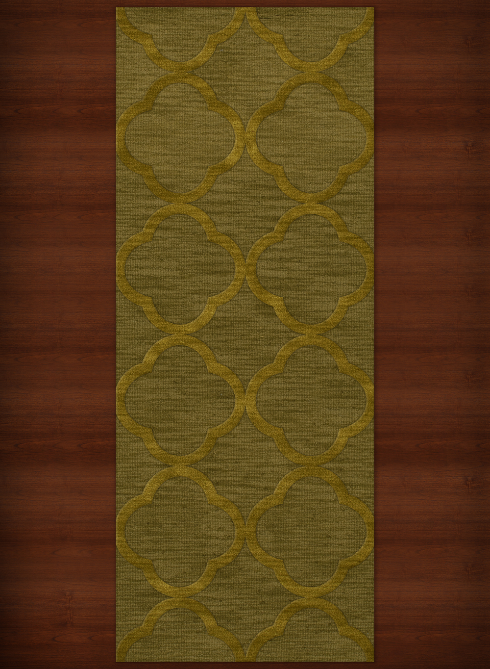 Green Quaterfoil Trellis Print Transitional Area Rug Geometric DV8 - Picture 17 of 35