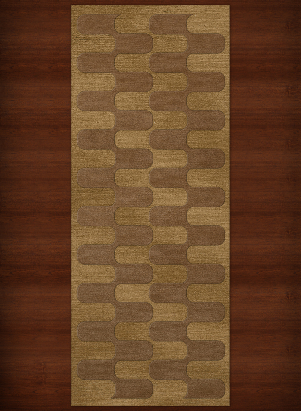 Yellow Transitional Hand Hooked Waves Curves Blocks Area Rug Geometric DV9 - Picture 16 of 35