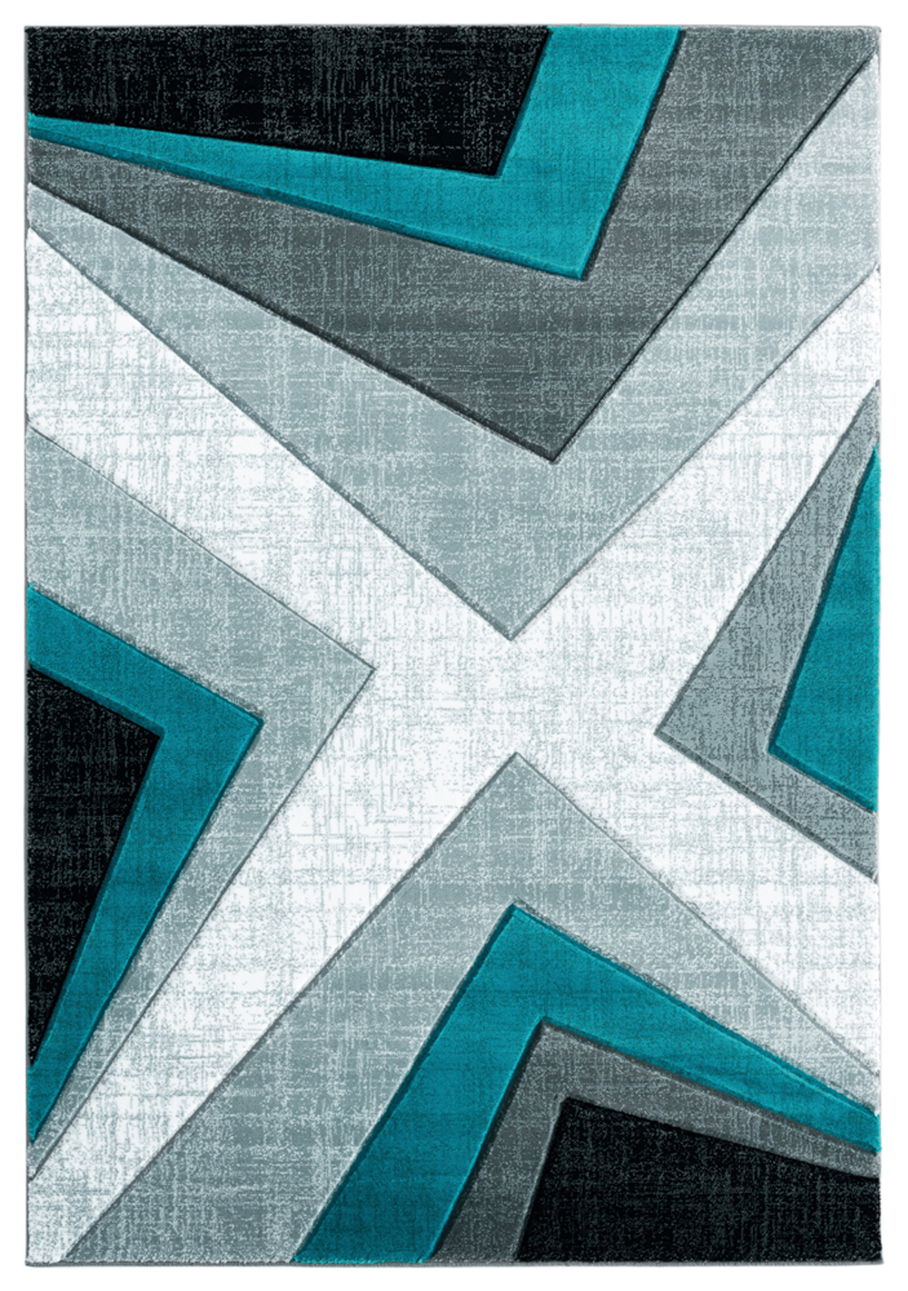 Blue Contemporary Synthetics Cross Angled Blocks Area Rug Geometric 2050 10069