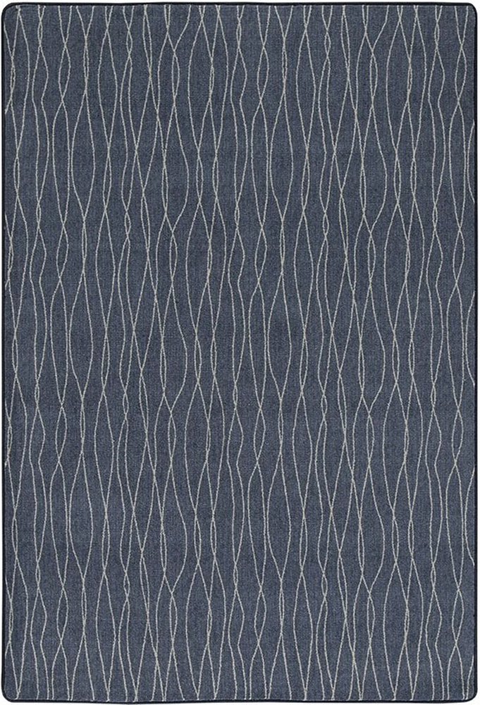 Milliken Blue Waves Rows Banded Contemporary Area Rug Geometric Flow II Comet