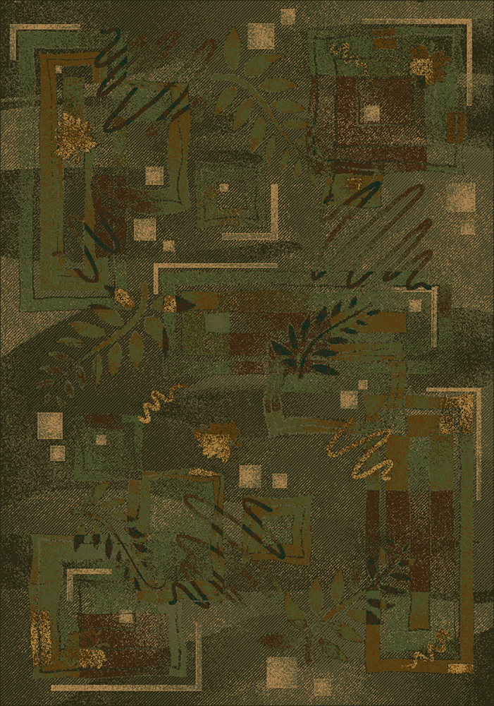 2×4 Milliken Green Floral Door Mat Autumn Twill Olive – Aprx 2′ 8″ x 3′ 10″