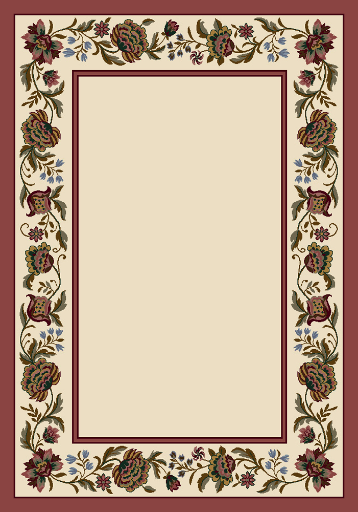 Milliken Ivory Petals Bulbs Bordered Contemporary Area Rug Floral Penelope Opal - Picture 3 of 9
