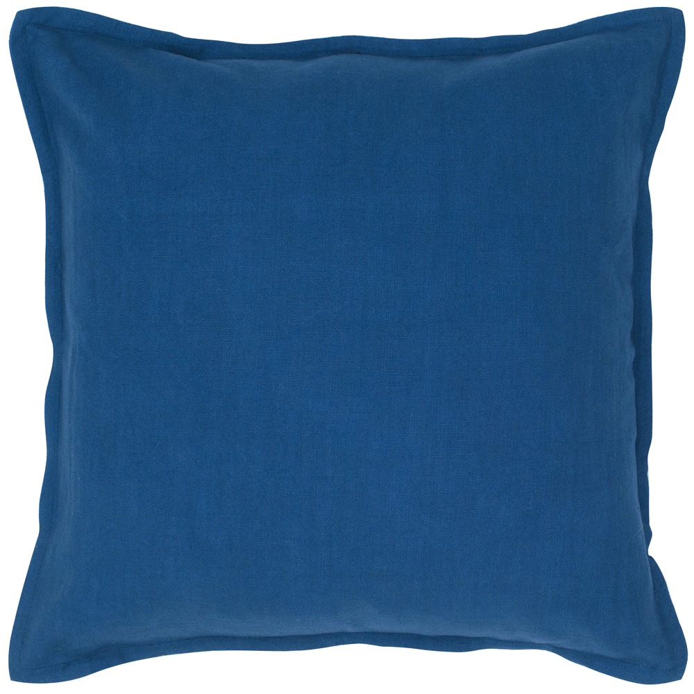 Rizzy Blue Cotton Slub Soft Flanged Transitional Throw Pillow Solid T04401 - Picture 4 of 4
