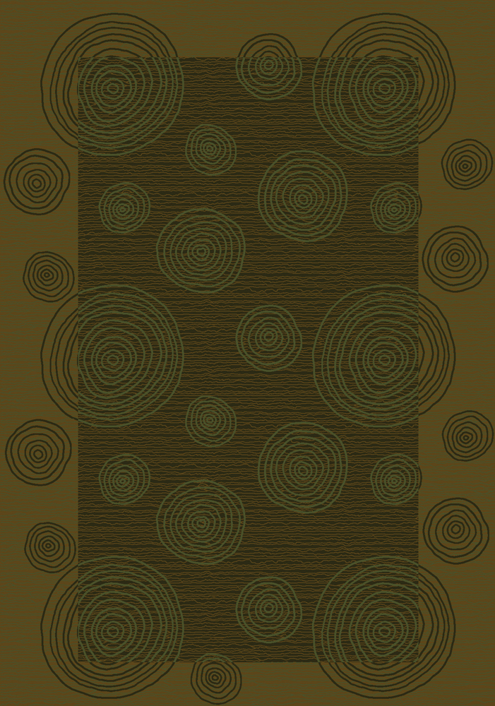 Milliken Brown Loops Rings Hoops Contemporary Area Rug Bordered Wabi Tobacco