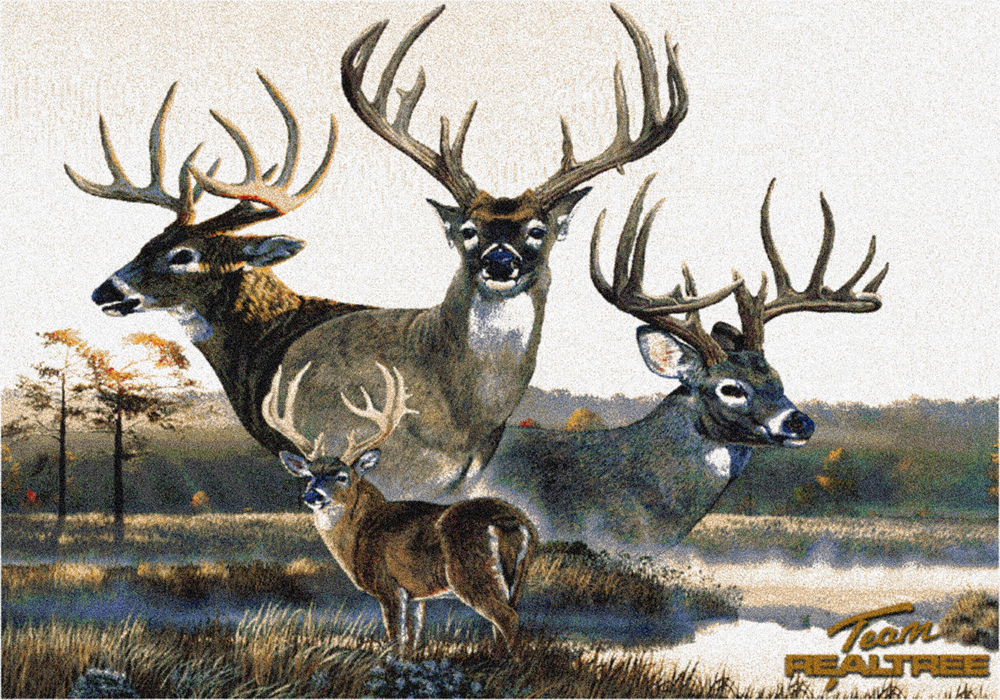 Milliken Blue Southwestern Bucks Antlers Area Rug Nature Print