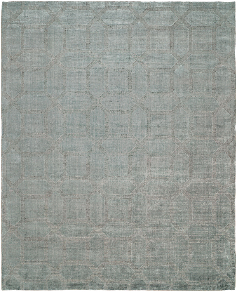 Kalaty Blue Contemporary Achromatic Single-Color Wool Area Rug Solid AV-194