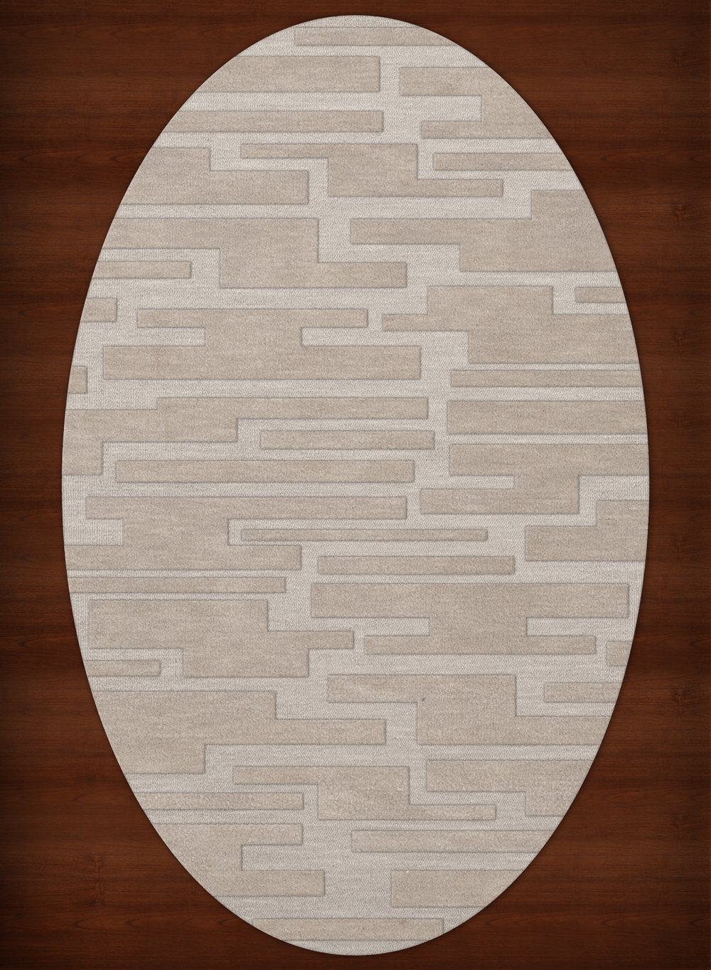 Ivory Blocks Squares Rectangles Boxes Patchwork Door Mat Oval DV6 ...
