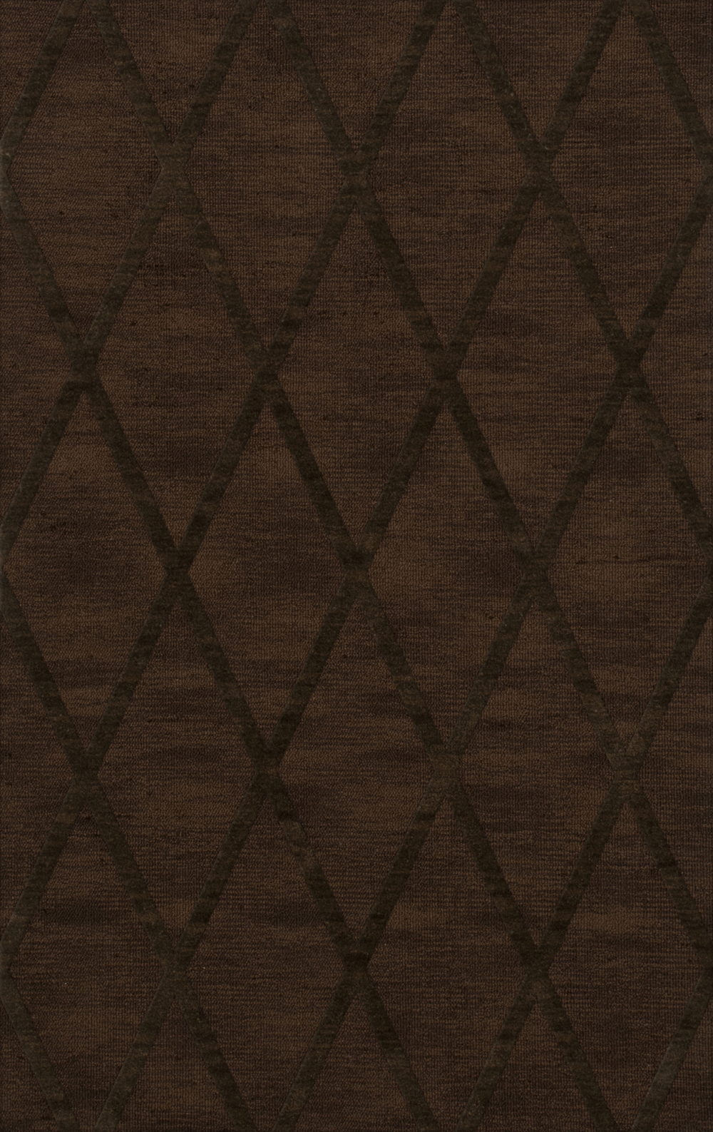 Brown Transitional Hand Hooked Diamonds Criss-Cross Area Rug Geometric DV11 - Picture 18 of 35