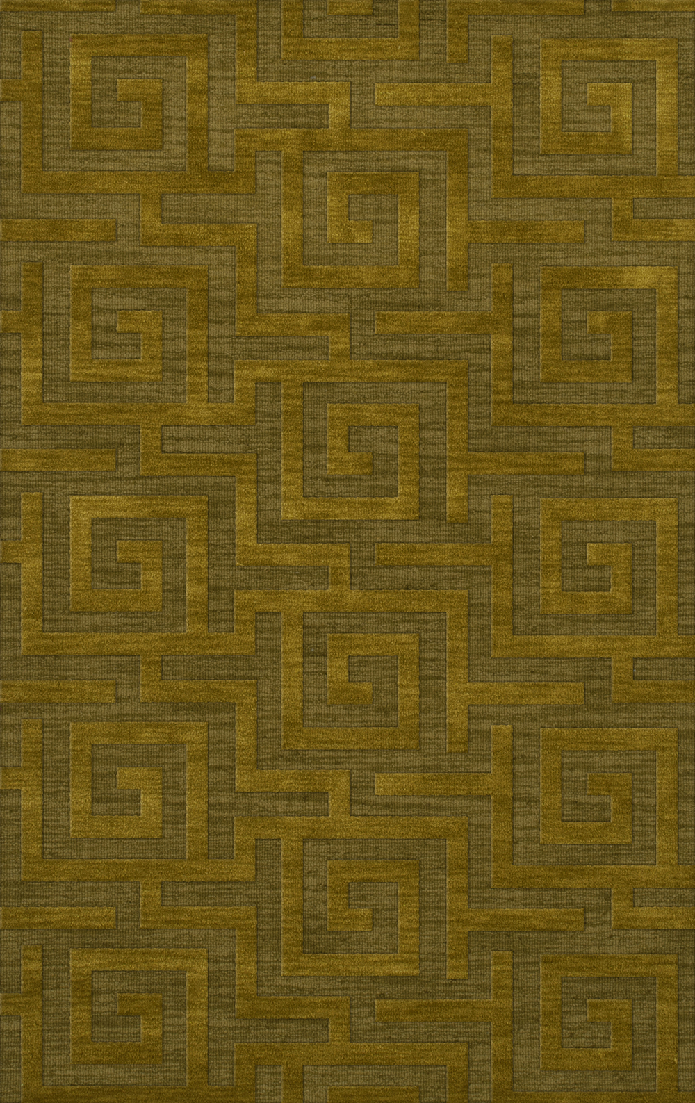 Green Transitional Hand Hooked Squares Curls Blocks Area Rug Geometric DV13 - Picture 18 of 35