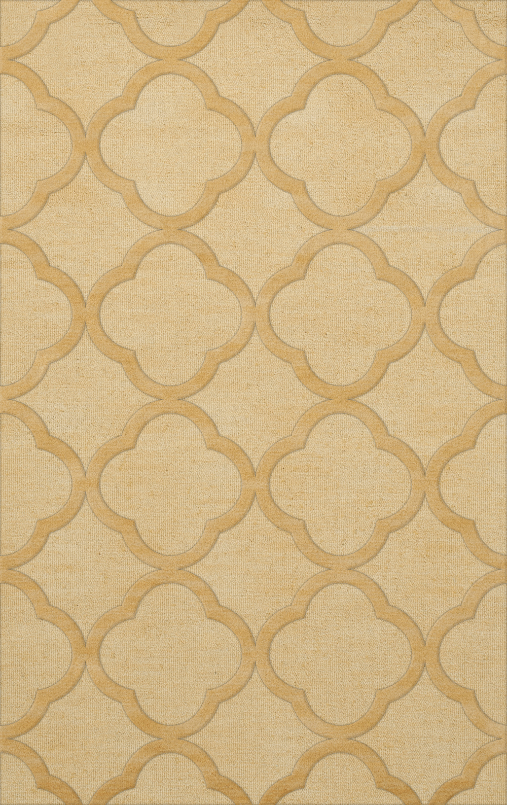 Yellow Quaterfoil Trellis Print Transitional Area Rug Geometric DV8 - Picture 19 of 35