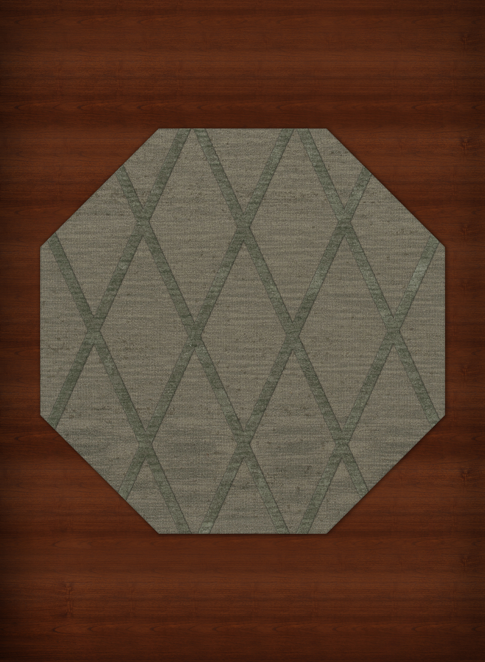 Green Transitional Hand Hooked Diamonds Criss-Cross Area Rug Geometric DV11 - Picture 20 of 35