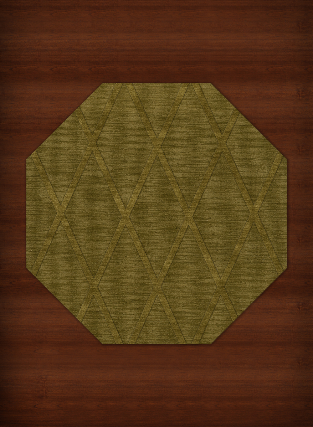 Green Transitional Hand Hooked Diamonds Criss-Cross Area Rug Geometric DV11 - Picture 20 of 35
