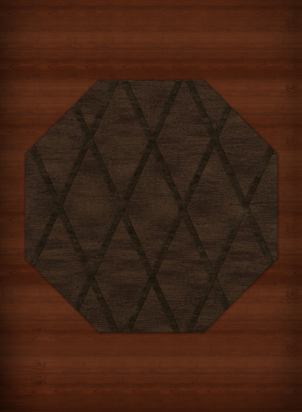 Brown Transitional Hand Hooked Diamonds Criss-Cross Area Rug Geometric DV11 - Picture 20 of 35