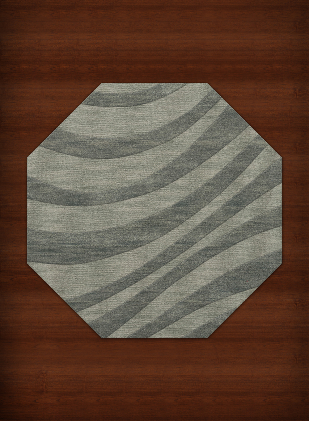 Blue Waves Swirls Stripes Lines Transitional Area Rug Abstract DV12 - Picture 20 of 35