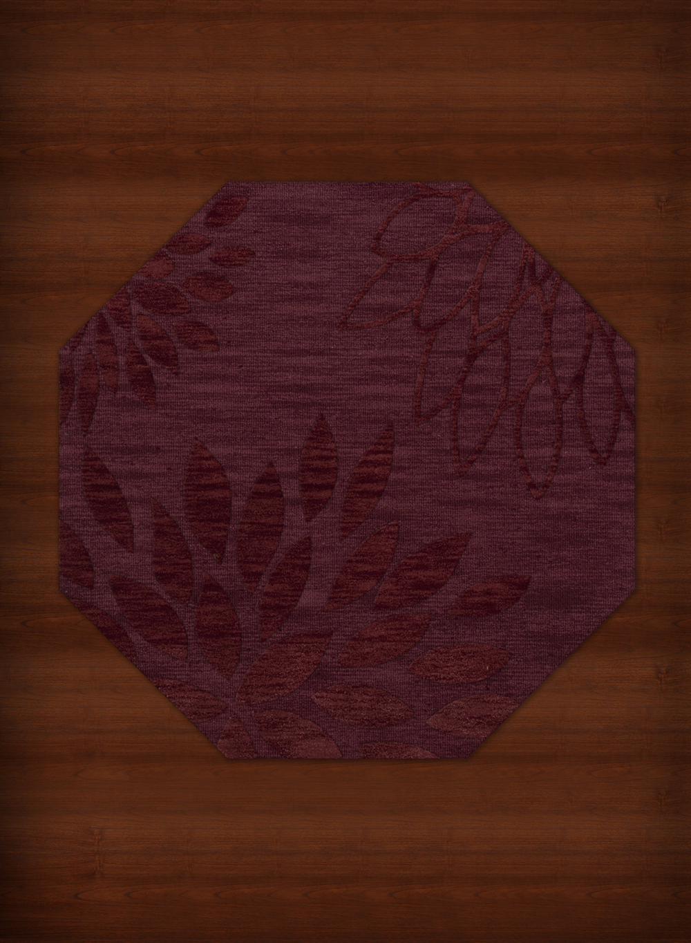 Red Transitional Leaves Petals Area Rug Floral DV17 - Picture 20 of 35