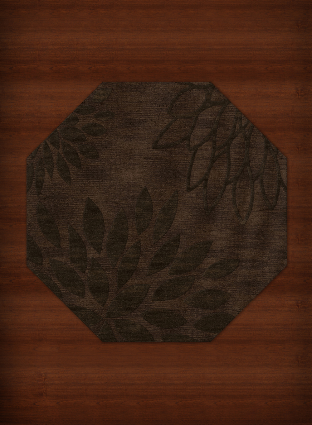 Brown Transitional Leaves Petals Area Rug Floral DV17 - Picture 20 of 35