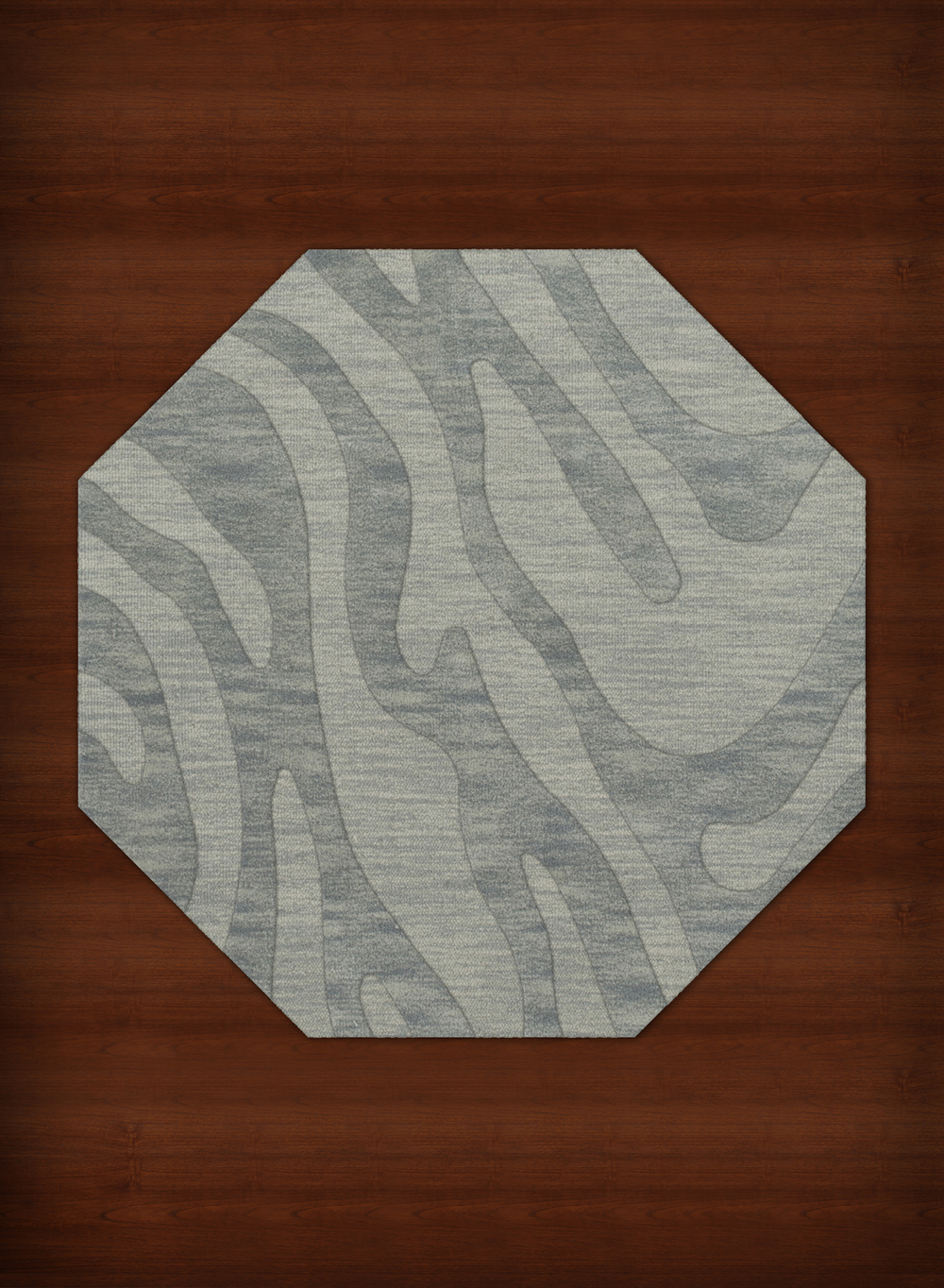 Blue Swirls Lines Stripes Transitional Area Rug Animal Print DV2 - Picture 20 of 35