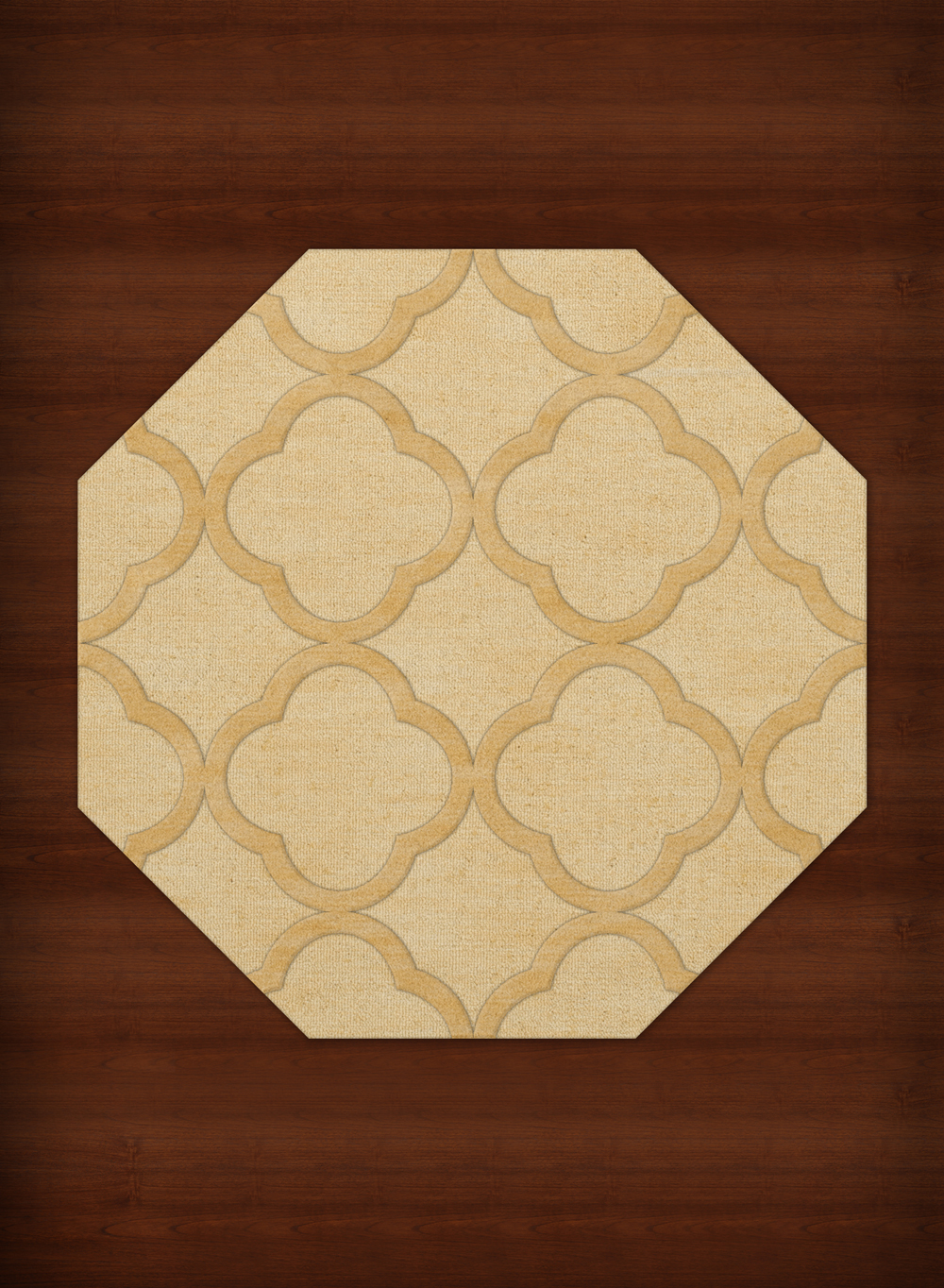 Yellow Quaterfoil Trellis Print Transitional Area Rug Geometric DV8 - Picture 21 of 35