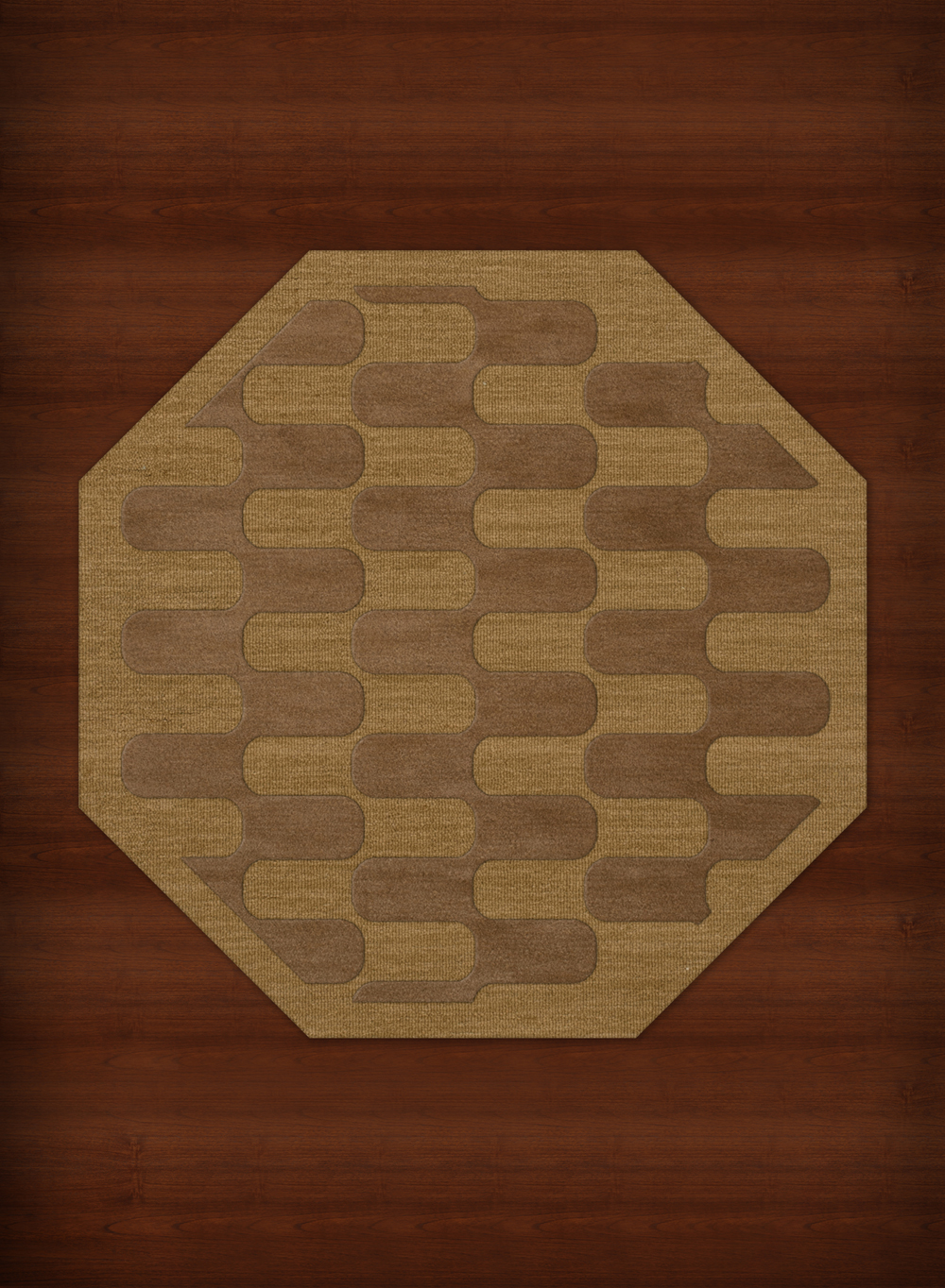 Yellow Transitional Hand Hooked Waves Curves Blocks Area Rug Geometric DV9 - Picture 20 of 35