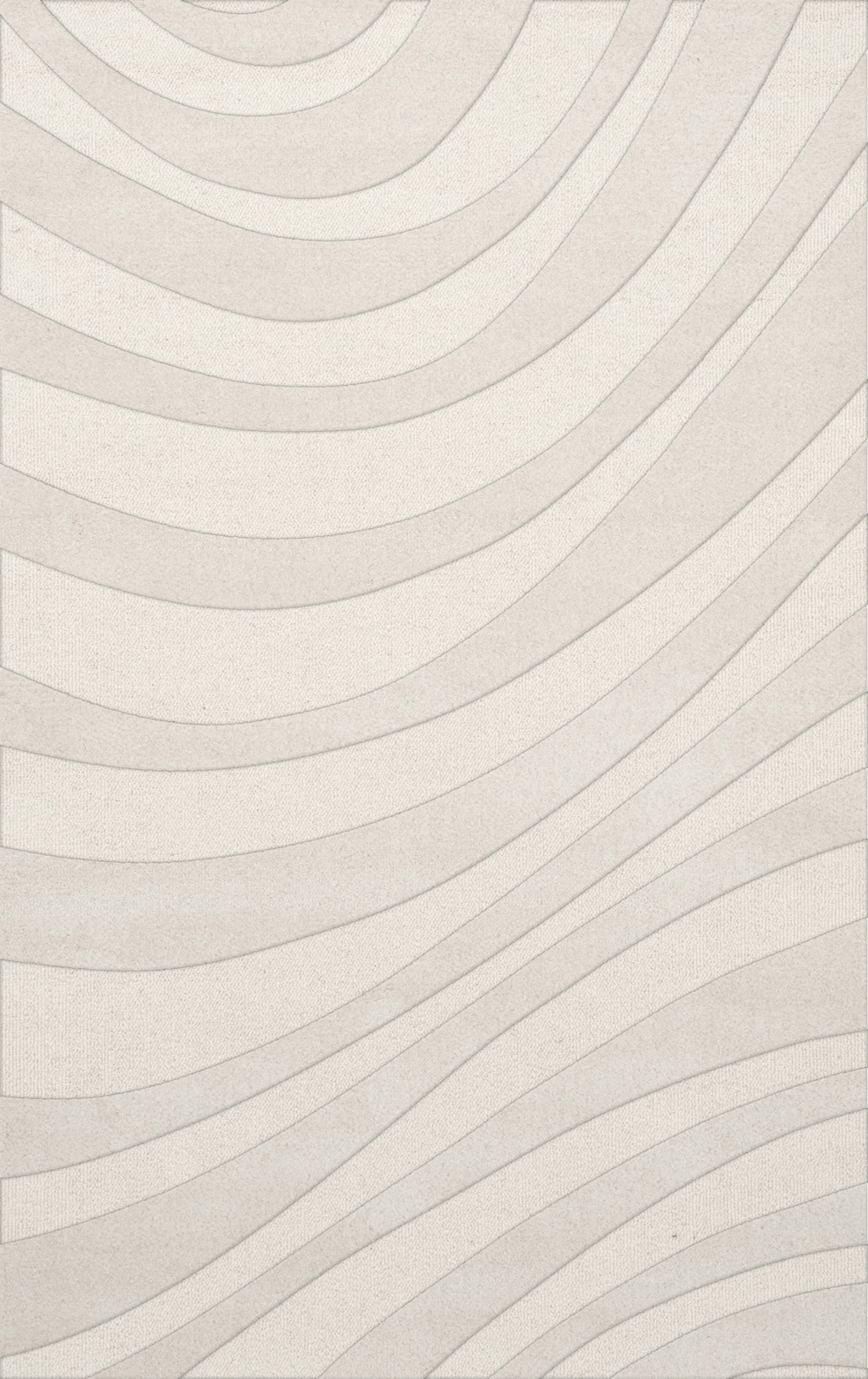 White Transitional Hand Hooked Swirls Stripes Lines Area Rug Abstract DV12 - Picture 22 of 35