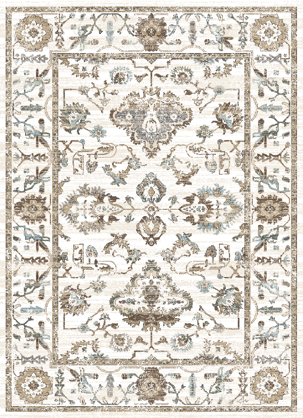 Radici Bone Traditional-Persien/Oriental Vines Leaves Area Rug Bordered 3562 - Picture 4 of 4
