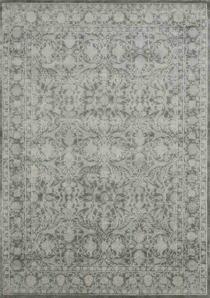 Radici Green Vines Ovals Circles Traditional-European Area Rug Bordered 3564