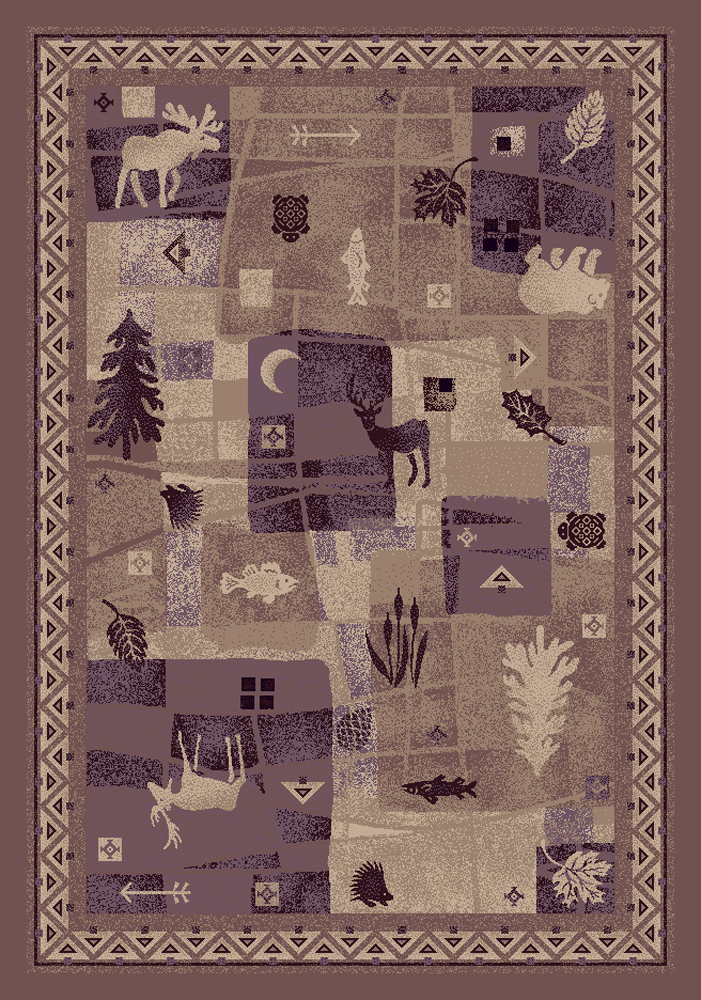 Milliken Red Contemporary Trees Nature Print Deer Trail Light Amethyst - Picture 6 of 9