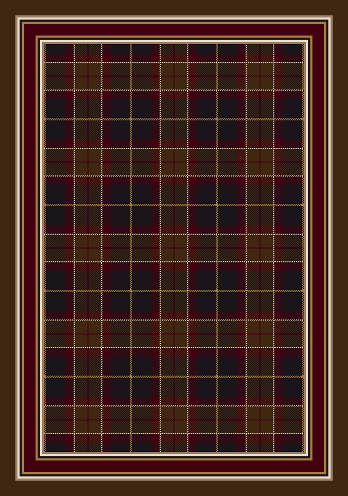 Milliken Red Transitional Casual Geometric Bordered Magee Tartan Onyx Amber - Picture 7 of 9