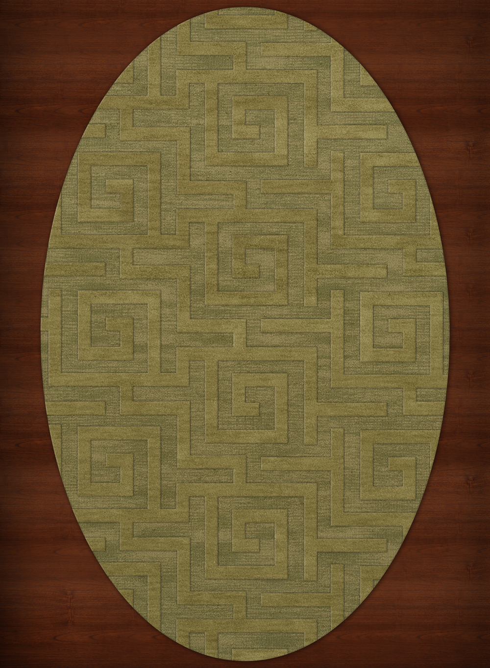 Ivory Maze Rug Ivory Squares Maze Curls Blocks Geometric Area Rug Oval DV13 - Aprx 5 ...