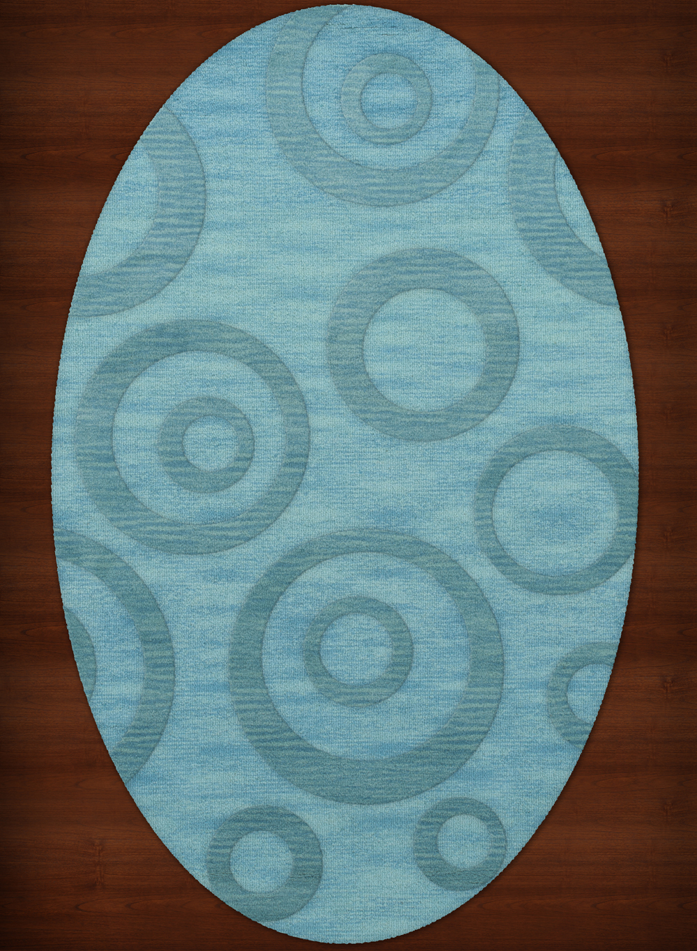 Blue Transitional Bubbles Rings Area Rug Circles DV5 - Picture 25 of 35
