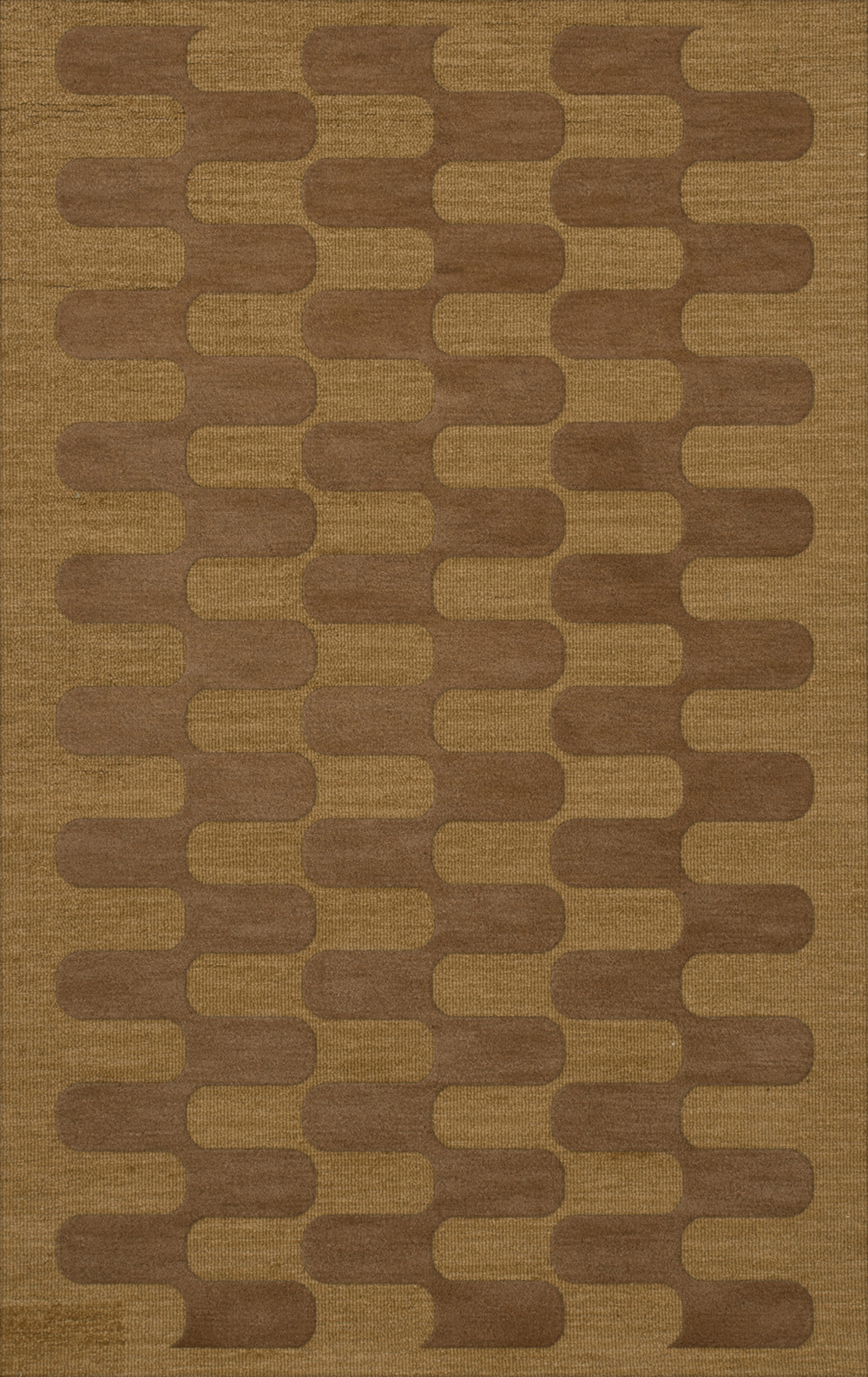 Yellow Transitional Hand Hooked Waves Curves Blocks Area Rug Geometric DV9 - Picture 24 of 35