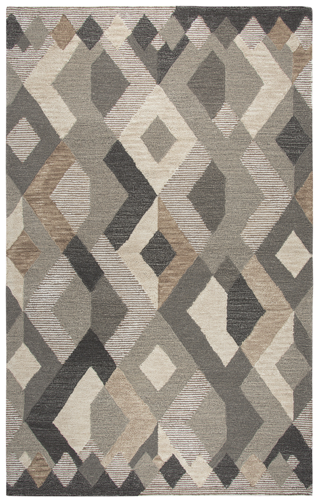 Rizzy Rugs Brown Wool Corners Diamonds Contemporary Area Rug