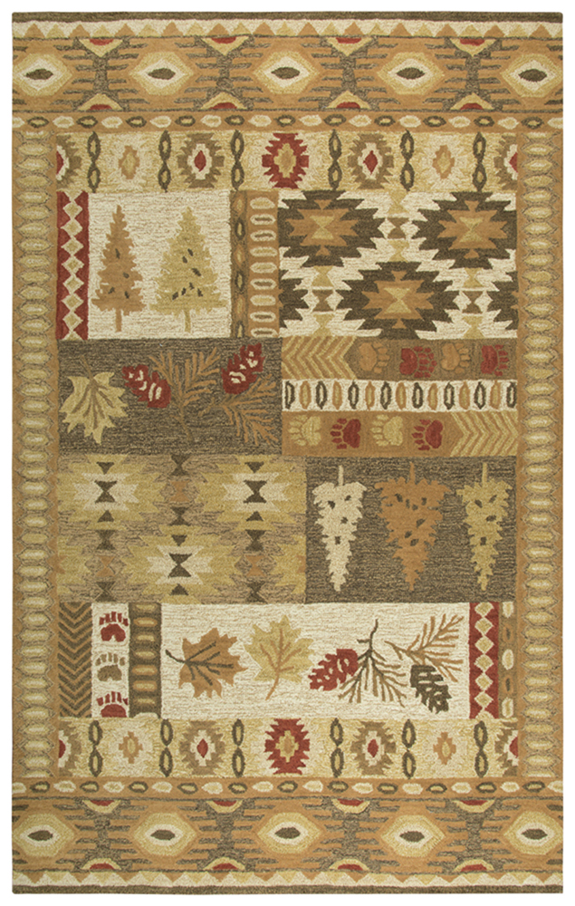 Rizzy Rugs Brown Leaves Wool Tufted Trees Southwestern Area Rug Floral NWD105 - Picture 5 of 8
