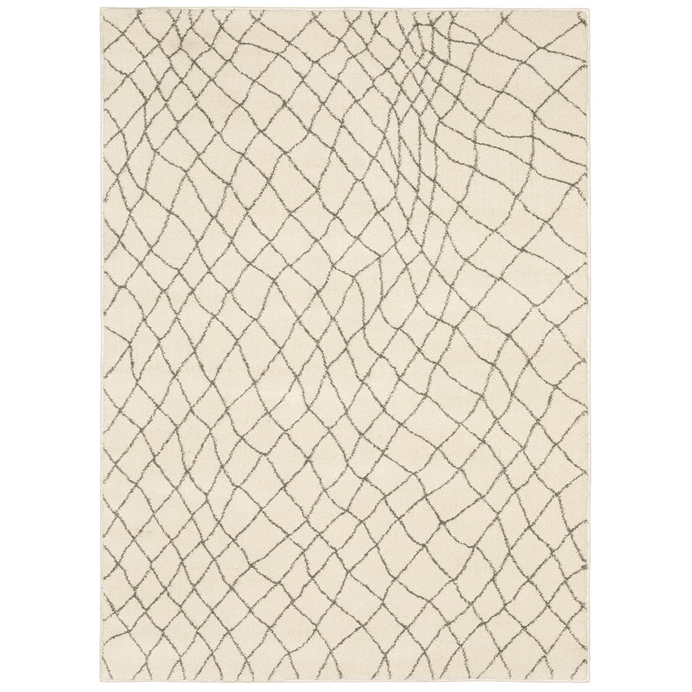 Sphinx Ivory Lines Banded Rows Angled Contemporary Area Rug Geometric 0738B - Picture 7 of 8