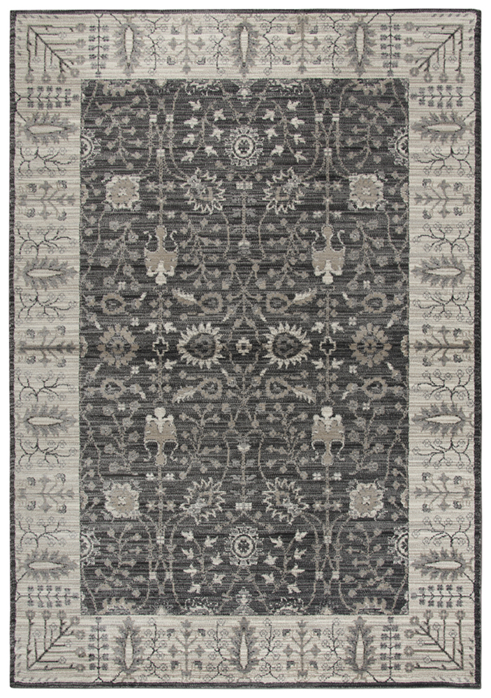 Rizzy Rugs Gray Transitional Casual Vines Leaves Bulbs Area Rug Bordered PN6975 - Picture 9 of 12