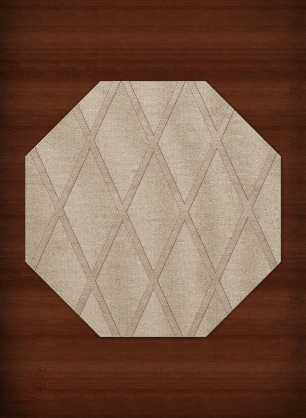 Ivory Transitional Hand Hooked Diamonds Criss-Cross Area Rug Geometric DV11 - Picture 26 of 35