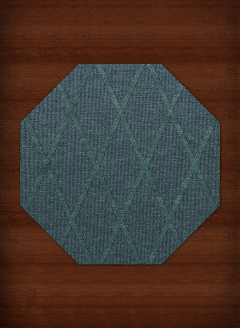 Blue Transitional Hand Hooked Diamonds Criss-Cross Area Rug Geometric DV11 - Picture 26 of 35