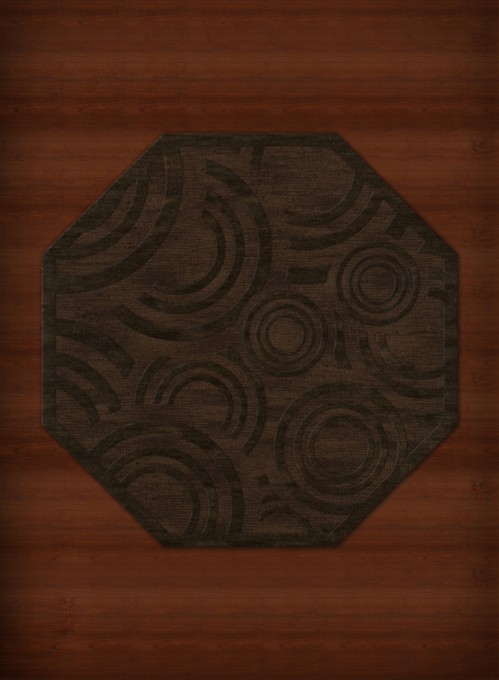Brown Transitional Loops Rings Area Rug Circles DV3 - Picture 26 of 35