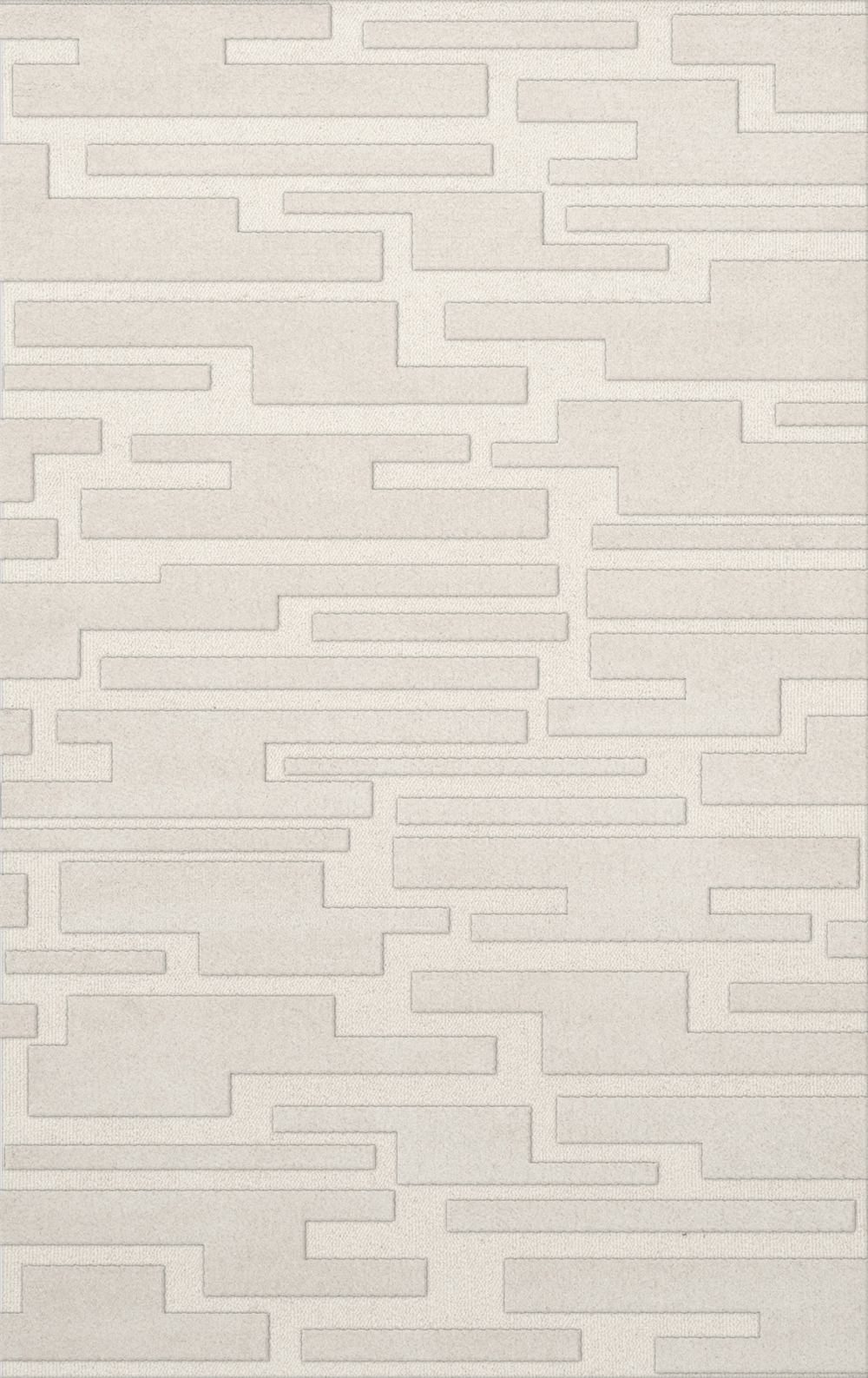 White Transitional Hand Hooked Squares Rectangles Boxes Area Rug Patchwork DV6 - Picture 28 of 35