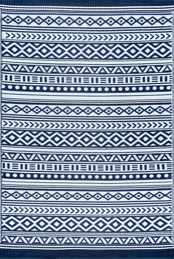 7×10 Blue Zig Zag Rows Lines Striped Area Rug SUN1802 – Aprx 7′ 10″ x 10′ 2″