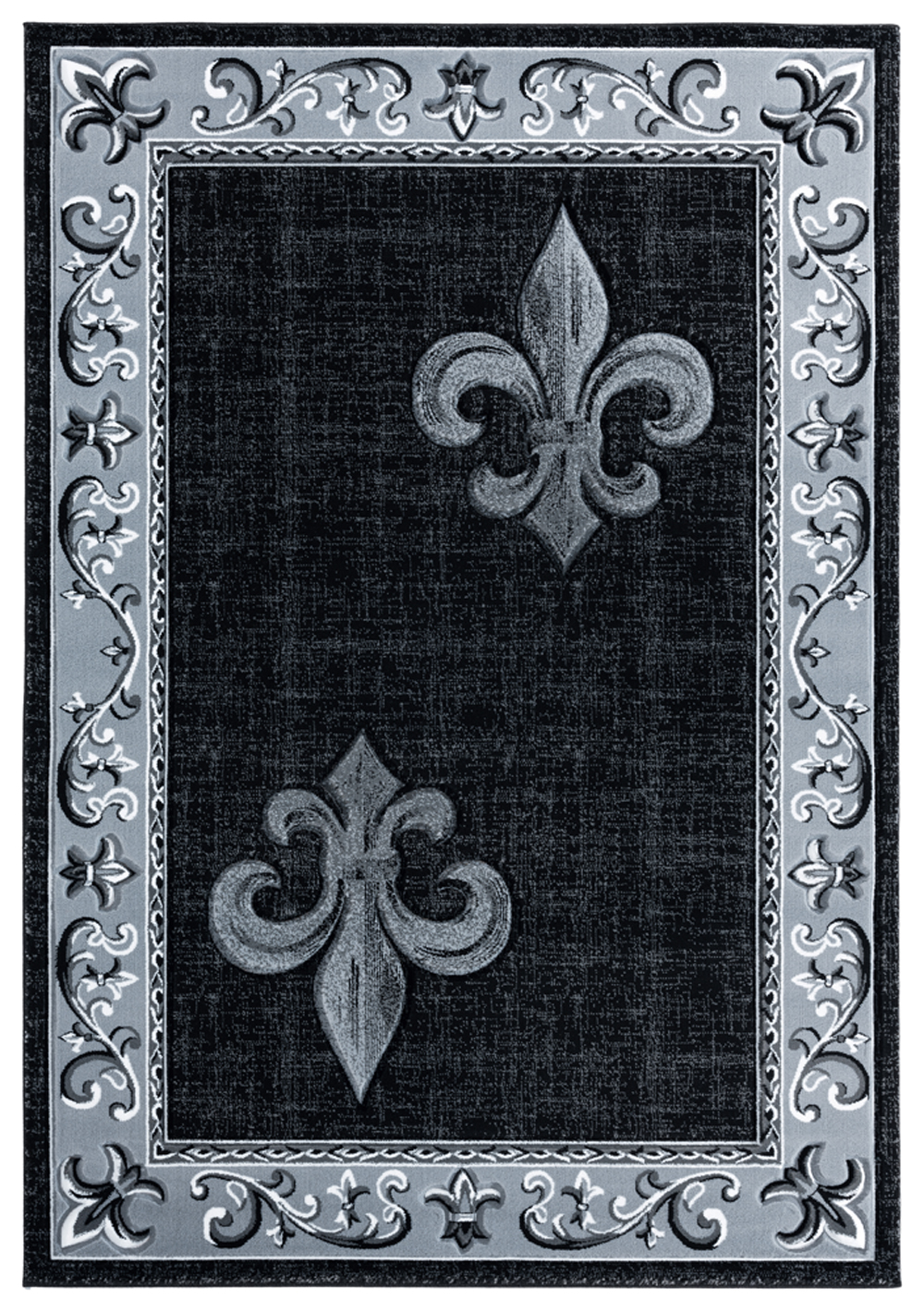 Gray Curls Scrolls Curves Traditional-European Area Rug Bordered 2050 11272 - Picture 13 of 16
