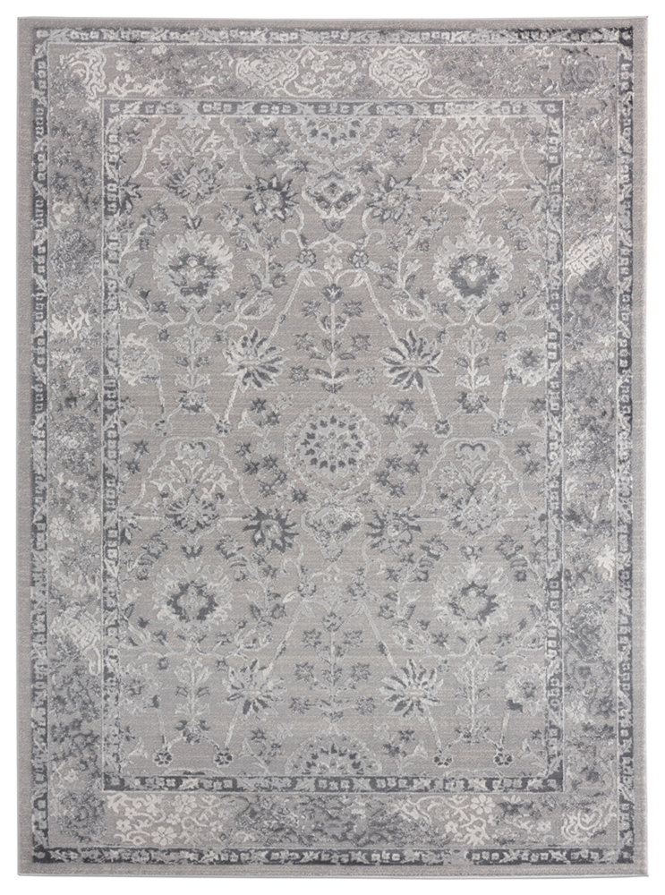 United Weavers Grey Contemporary Leaves Petals Area Rug Bordered 2601 10272 - Picture 7 of 8