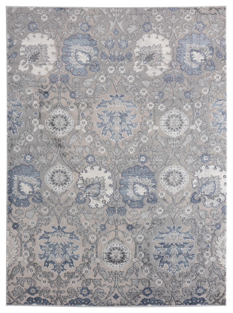 United Weavers Blue Rings Petals Bulbs Contemporary Area Rug Floral 2601 10460 - Picture 9 of 10